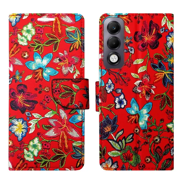 Red_Pattern_Flip_Cover_for_Oppo_K13x_5G|_Leather_Finish|Shock_Proof|Magnetic_Clouser_Compatible_with_Oppo_K13x_5G_(Red)