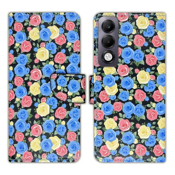 Rose_Blue_Flip_Cover_for_Oppo_K13x_5G|_Leather_Finish|Shock_Proof|Magnetic_Clouser_Compatible_with_Oppo_K13x_5G_(Blue)