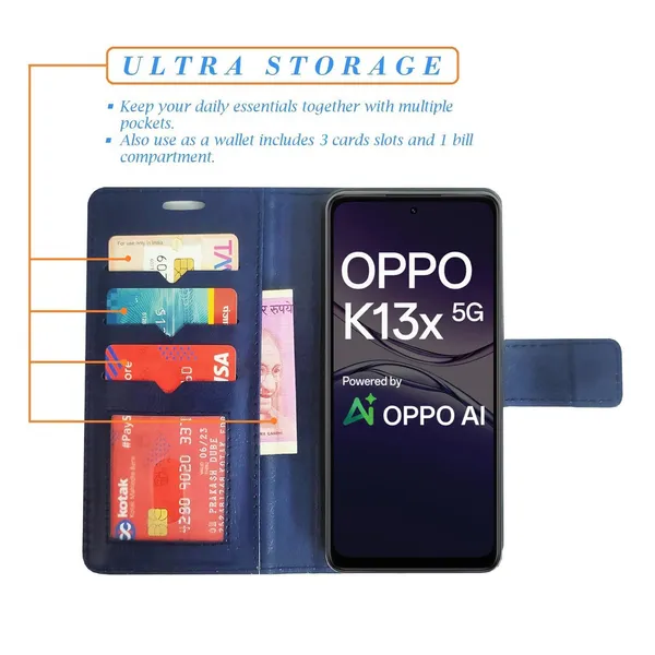 Blue_GP_Flip_Cover_for_Oppo_K13x_5G|_Leather_Finish|Shock_Proof|Magnetic_Clouser_Compatible_with_Oppo_K13x_5G_(Blue)