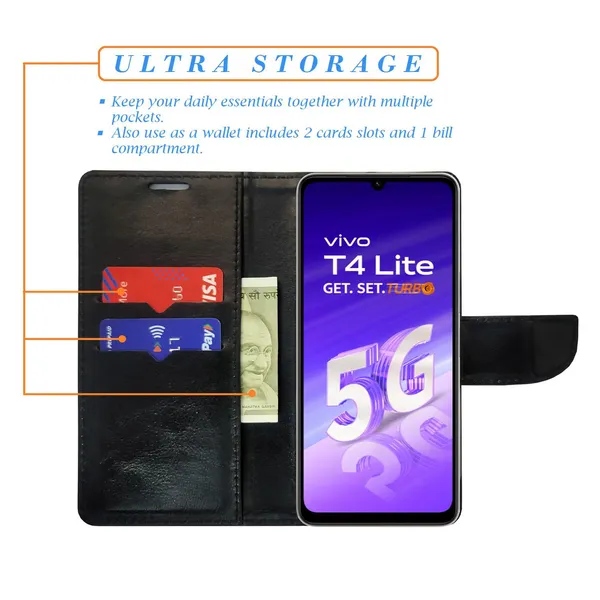 Black_Pattern_Flip_Cover_for_Vivo_T4_Lite_5G|_Leather_Finish|Shock_Proof|Magnetic_Clouser_Compatible_with_Vivo_T4_Lite_5G_(Black)