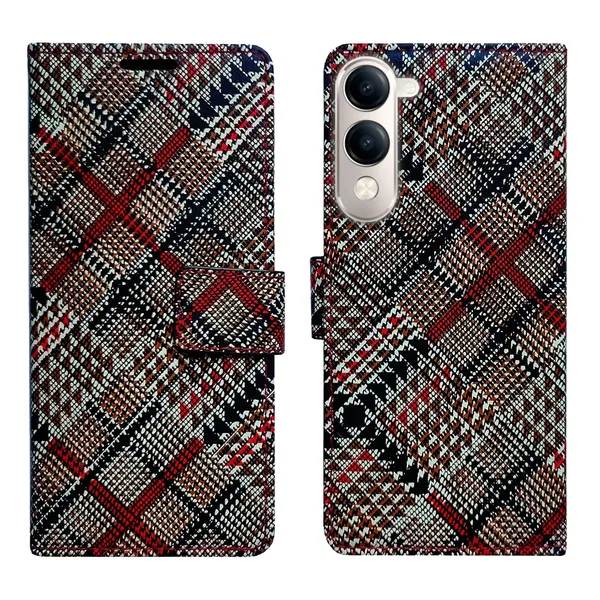 Check_Flip_Cover_for_Vivo_T4_Lite_5G|_Leather_Finish|Shock_Proof|Magnetic_Clouser_Compatible_with_Vivo_T4_Lite_5G_(Multicolor)