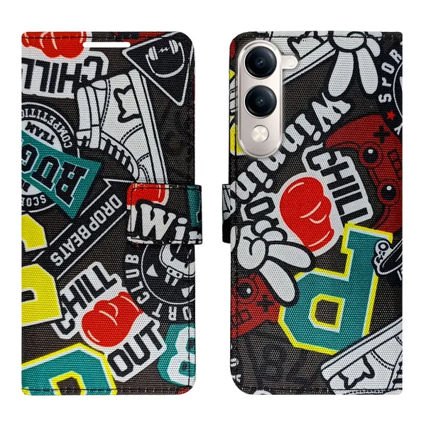 Chill_Black_Flip_Cover_for_Vivo_T4_Lite_5G|_Leather_Finish|Shock_Proof|Magnetic_Clouser_Compatible_with_Vivo_T4_Lite_5G_(Black)