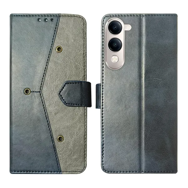 Kite_Blue_Flip_Cover_for_Vivo_T4_Lite_5G|_Leather_Finish|Shock_Proof|Magnetic_Clouser_Compatible_with_Vivo_T4_Lite_5G_(Blue)