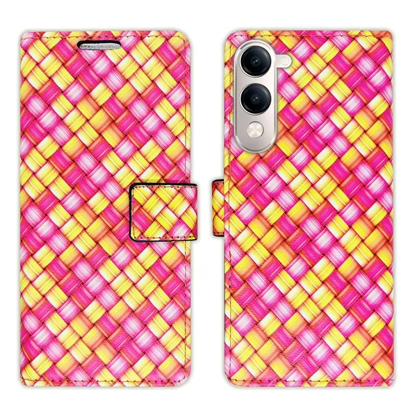 Mat_Pink_Flip_Cover_for_Vivo_T4_Lite_5G|_Leather_Finish|Shock_Proof|Magnetic_Clouser_Compatible_with_Vivo_T4_Lite_5G_(Pink)