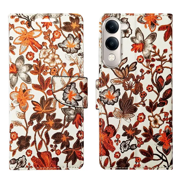 Orange_Pattern_Flip_Cover_for_Vivo_T4_Lite_5G|_Leather_Finish|Shock_Proof|Magnetic_Clouser_Compatible_with_Vivo_T4_Lite_5G_(Orange)