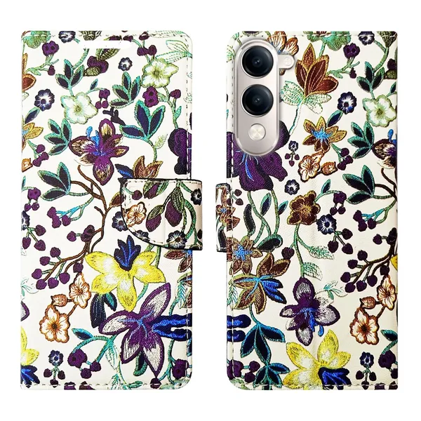 Purple_Pattern_Flip_Cover_for_Vivo_T4_Lite_5G|_Leather_Finish|Shock_Proof|Magnetic_Clouser_Compatible_with_Vivo_T4_Lite_5G_(Purple)