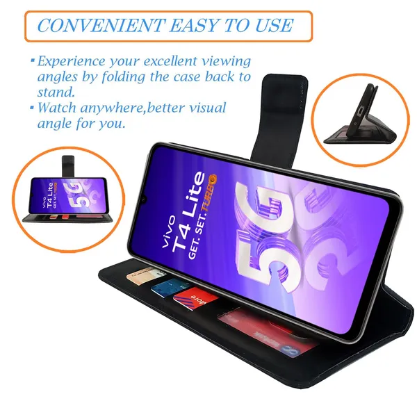 Black_GP_Flip_Cover_for_Vivo_T4_Lite_5G|_Leather_Finish|Shock_Proof|Magnetic_Clouser_Compatible_with_Vivo_T4_Lite_5G_(Black)