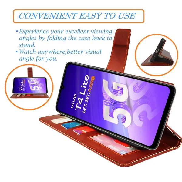 Brown_GP_Flip_Cover_for_Vivo_T4_Lite_5G|_Leather_Finish|Shock_Proof|Magnetic_Clouser_Compatible_with_Vivo_T4_Lite_5G_(Brown)
