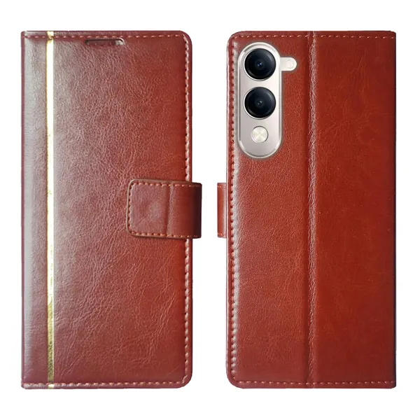Brown_GP_Flip_Cover_for_Vivo_T4_Lite_5G|_Leather_Finish|Shock_Proof|Magnetic_Clouser_Compatible_with_Vivo_T4_Lite_5G_(Brown)