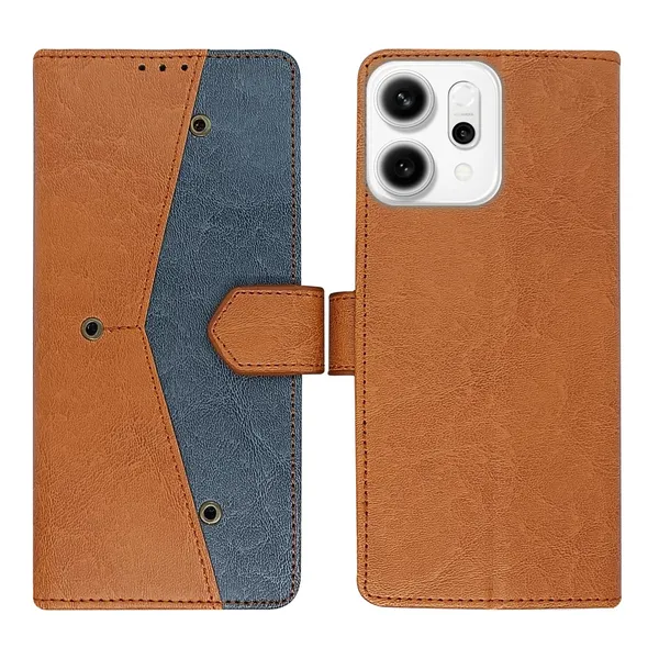 Kite_Brown_Flip_Cover_for_Oppo_Reno_14_Pro_5G|_Leather_Finish|Shock_Proof|Magnetic_Clouser_Compatible_with_Oppo_Reno_14_Pro_5G_(Brown)