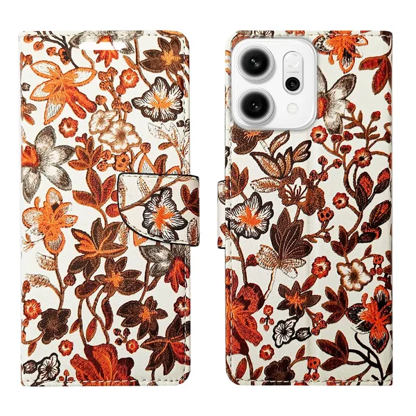 Orange_Pattern_Flip_Cover_for_Oppo_Reno_14_Pro_5G|_Leather_Finish|Shock_Proof|Magnetic_Clouser_Compatible_with_Oppo_Reno_14_Pro_5G_(Orange)