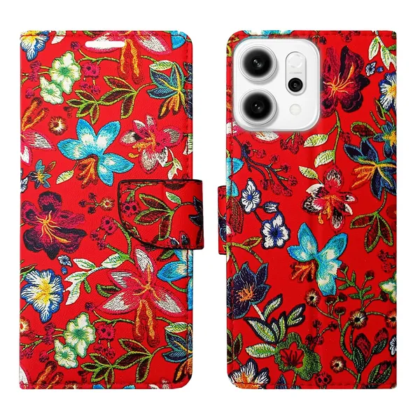Red_Pattern_Flip_Cover_for_Oppo_Reno_14_Pro_5G|_Leather_Finish|Shock_Proof|Magnetic_Clouser_Compatible_with_Oppo_Reno_14_Pro_5G_(Red)