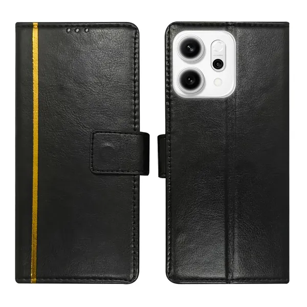 Black_GP_Flip_Cover_for_Oppo_Reno_14_Pro_5G|_Leather_Finish|Shock_Proof|Magnetic_Clouser_Compatible_with_Oppo_Reno_14_Pro_5G_(Black)