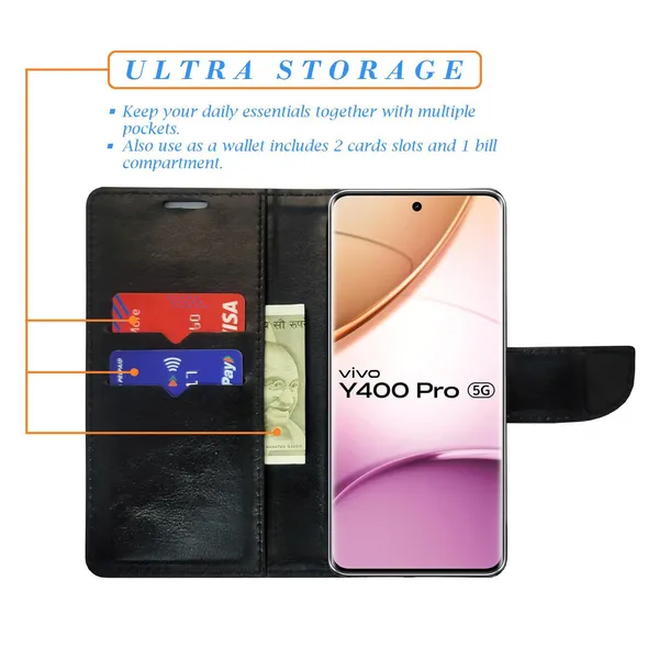 Black_Pattern_Flip_Cover_for_Vivo_Y400_Pro_5G|_Leather_Finish|Shock_Proof|Magnetic_Clouser_Compatible_with_Vivo_Y400_Pro_5G_(Black)