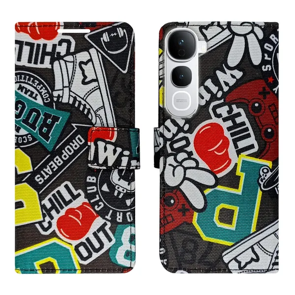 Chill_Black_Flip_Cover_for_Vivo_Y400_Pro_5G|_Leather_Finish|Shock_Proof|Magnetic_Clouser_Compatible_with_Vivo_Y400_Pro_5G_(Black)