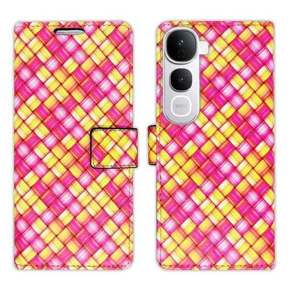 Mat_Pink_Flip_Cover_for_Vivo_Y400_Pro_5G|_Leather_Finish|Shock_Proof|Magnetic_Clouser_Compatible_with_Vivo_Y400_Pro_5G_(Pink)