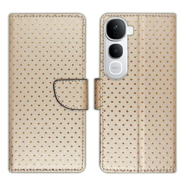 Skin_Dot_Flip_Cover_for_Vivo_Y400_Pro_5G|_Leather_Finish|Shock_Proof|Magnetic_Clouser_Compatible_with_Vivo_Y400_Pro_5G_(Brown)
