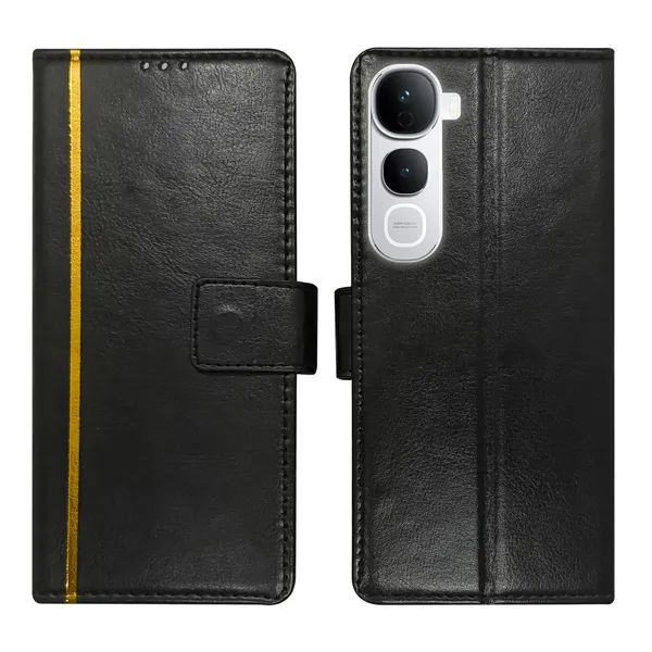 Black_GP_Flip_Cover_for_Vivo_Y400_Pro_5G|_Leather_Finish|Shock_Proof|Magnetic_Clouser_Compatible_with_Vivo_Y400_Pro_5G_(Black)