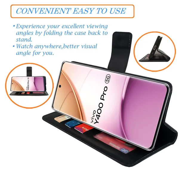 Black_GP_Flip_Cover_for_Vivo_Y400_Pro_5G|_Leather_Finish|Shock_Proof|Magnetic_Clouser_Compatible_with_Vivo_Y400_Pro_5G_(Black)