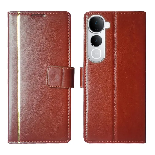 Brown_GP_Flip_Cover_for_Vivo_Y400_Pro_5G|_Leather_Finish|Shock_Proof|Magnetic_Clouser_Compatible_with_Vivo_Y400_Pro_5G_(Brown)