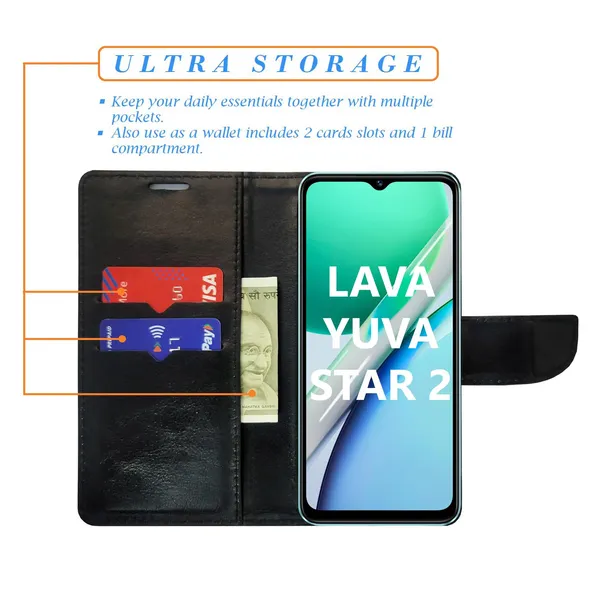 Garden_White_Flip_Cover_for_Lava_Yuva_Star_2|_Leather_Finish|Shock_Proof|Magnetic_Clouser_Compatible_with_Lava_Yuva_Star_2_(White)