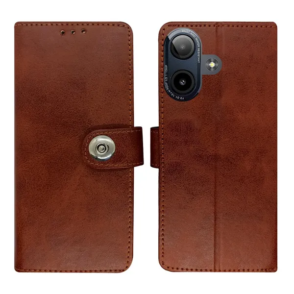 Manjoor_Brown_Flip_Cover_for_Lava_Yuva_Star_2|_Leather_Finish|Shock_Proof|Magnetic_Clouser_Compatible_with_Lava_Yuva_Star_2_(Brown)