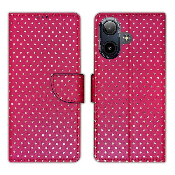 Pink_Dot_Flip_Cover_for_Lava_Yuva_Star_2|_Leather_Finish|Shock_Proof|Magnetic_Clouser_Compatible_with_Lava_Yuva_Star_2_(Pink)