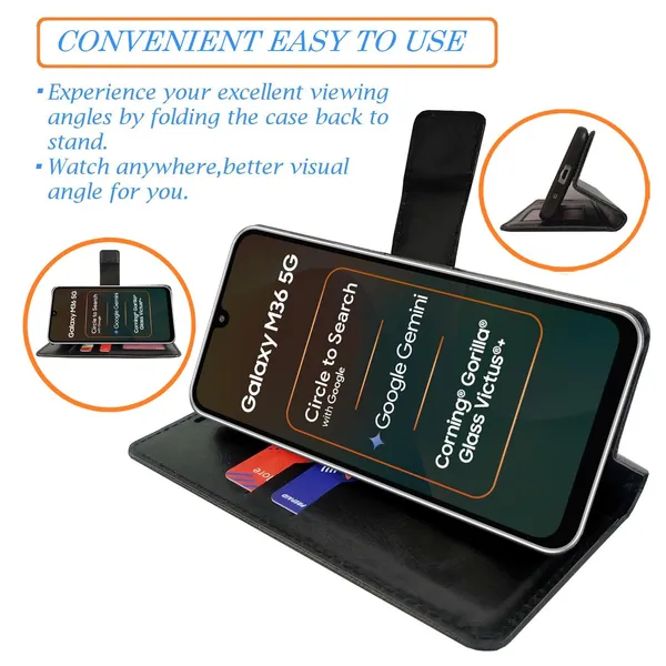 Black_Tower_Flip_Cover_for_Samsung_M36_5G|_Leather_Finish|Shock_Proof|Magnetic_Clouser_Compatible_with_Samsung_M36_5G_(Black)