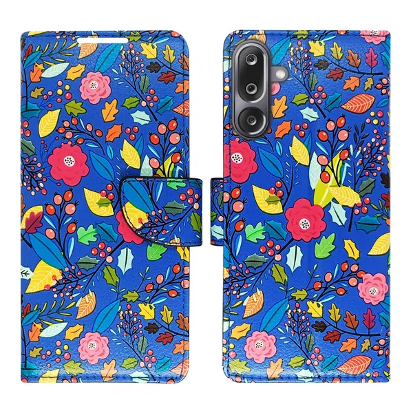 Garden_Blue_Flip_Cover_for_Samsung_M36_5G|_Leather_Finish|Shock_Proof|Magnetic_Clouser_Compatible_with_Samsung_M36_5G_(Blue)