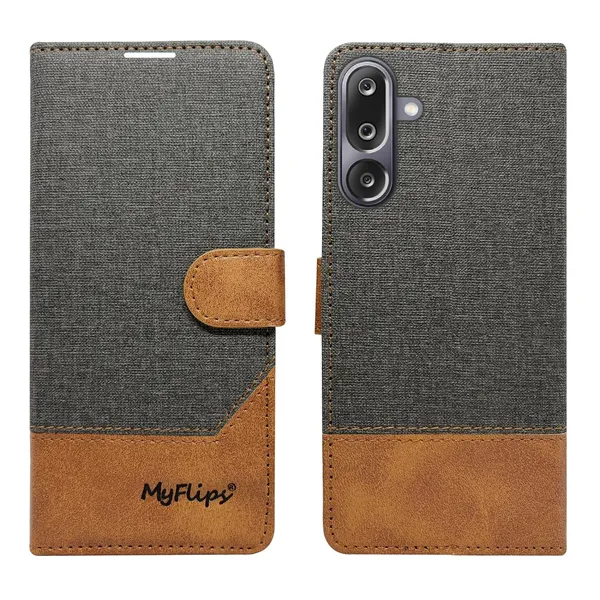 Khadi_Black_Flip_Cover_for_Samsung_M36_5G|_Leather_Finish|Shock_Proof|Magnetic_Clouser_Compatible_with_Samsung_M36_5G_(Black)