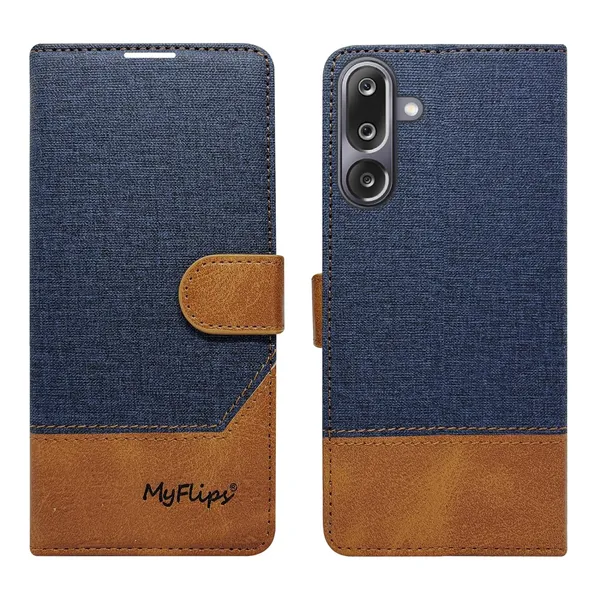 Khadi_Blue_Flip_Cover_for_Samsung_M36_5G|_Leather_Finish|Shock_Proof|Magnetic_Clouser_Compatible_with_Samsung_M36_5G_(Blue)
