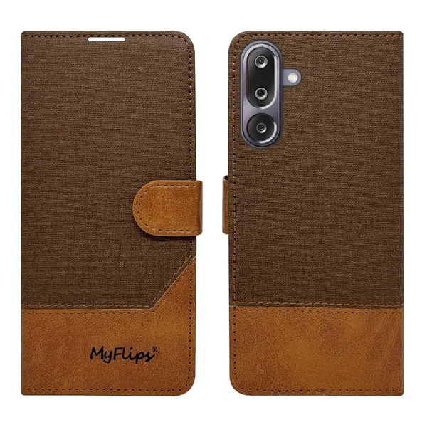 Khadi_Brown_Flip_Cover_for_Samsung_M36_5G|_Leather_Finish|Shock_Proof|Magnetic_Clouser_Compatible_with_Samsung_M36_5G_(Brown)