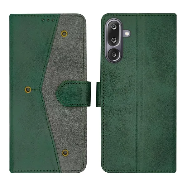 Kite_Green_Flip_Cover_for_Samsung_M36_5G|_Leather_Finish|Shock_Proof|Magnetic_Clouser_Compatible_with_Samsung_M36_5G_(Green)