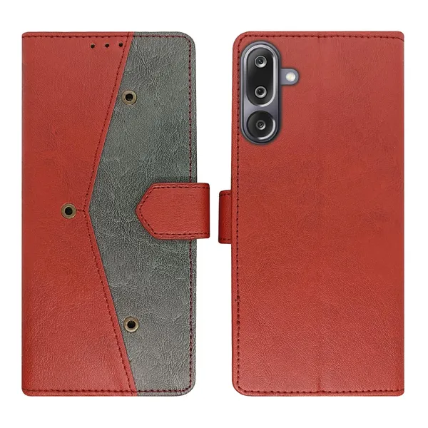 Kite_Red_Flip_Cover_for_Samsung_M36_5G|_Leather_Finish|Shock_Proof|Magnetic_Clouser_Compatible_with_Samsung_M36_5G_(Red)