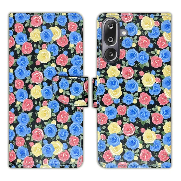 Rose_Blue_Flip_Cover_for_Samsung_M36_5G|_Leather_Finish|Shock_Proof|Magnetic_Clouser_Compatible_with_Samsung_M36_5G_(Blue)