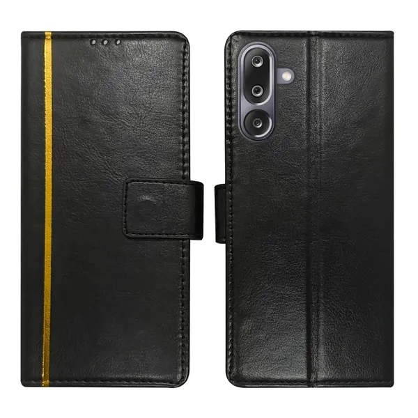 Black_GP_Flip_Cover_for_Samsung_M36_5G|_Leather_Finish|Shock_Proof|Magnetic_Clouser_Compatible_with_Samsung_M36_5G_(Black)