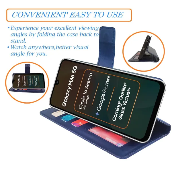 Blue_GP_Flip_Cover_for_Samsung_M36_5G|_Leather_Finish|Shock_Proof|Magnetic_Clouser_Compatible_with_Samsung_M36_5G_(Blue)