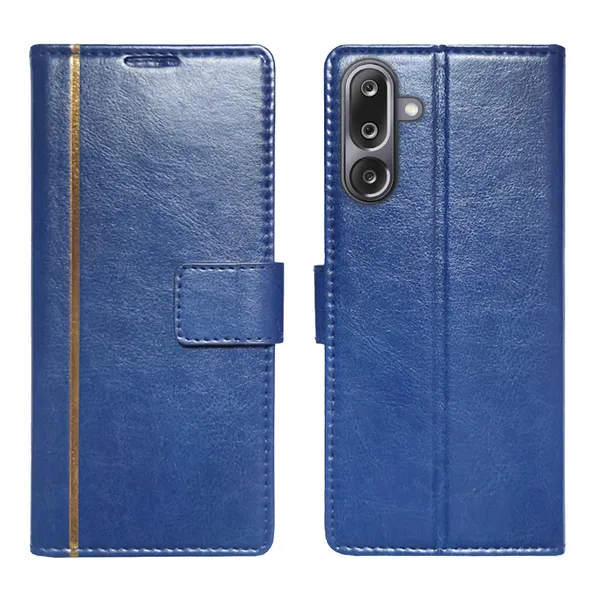 Blue_GP_Flip_Cover_for_Samsung_M36_5G|_Leather_Finish|Shock_Proof|Magnetic_Clouser_Compatible_with_Samsung_M36_5G_(Blue)