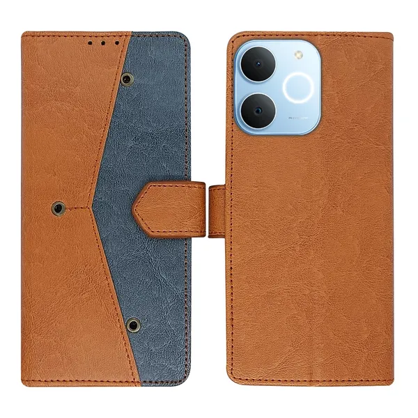 Kite_Brown_Flip_Cover_for_Realme_C71|_Leather_Finish|Shock_Proof|Magnetic_Clouser_Compatible_with_Realme_C71_(Brown)