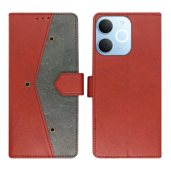 Kite_Red_Flip_Cover_for_Realme_C71|_Leather_Finish|Shock_Proof|Magnetic_Clouser_Compatible_with_Realme_C71_(Red)