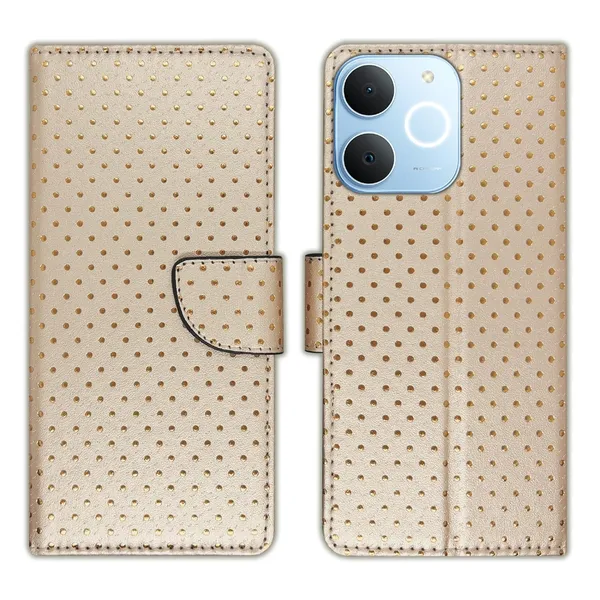 Skin_Dot_Flip_Cover_for_Realme_C71|_Leather_Finish|Shock_Proof|Magnetic_Clouser_Compatible_with_Realme_C71_(Brown)