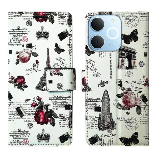 White_Tower_Flip_Cover_for_Realme_C71|_Leather_Finish|Shock_Proof|Magnetic_Clouser_Compatible_with_Realme_C71_(White)