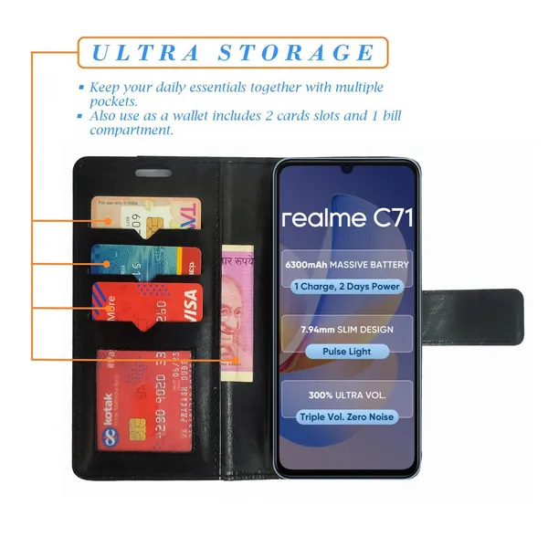 Black_GP_Flip_Cover_for_Realme_C71|_Leather_Finish|Shock_Proof|Magnetic_Clouser_Compatible_with_Realme_C71_(Black)