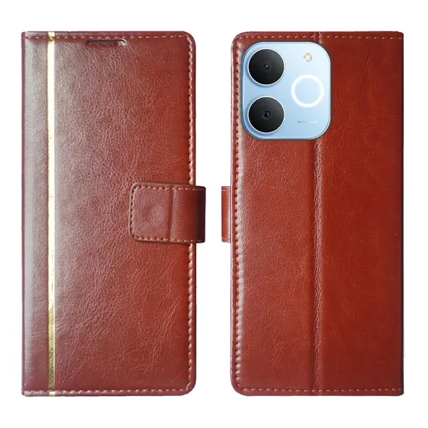 Brown_GP_Flip_Cover_for_Realme_C71|_Leather_Finish|Shock_Proof|Magnetic_Clouser_Compatible_with_Realme_C71_(Brown)