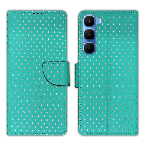 Aqua_Marine_Green_Dot_Flip_Cover_for_Infinix_Hot_60_5G+|_Leather_Finish|Shock_Proof|Magnetic_Clouser_Compatible_with_Infinix_Hot_60_5G+_(Green)