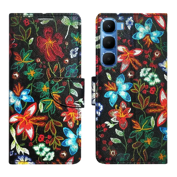 Black_Pattern_Flip_Cover_for_Infinix_Hot_60_5G+|_Leather_Finish|Shock_Proof|Magnetic_Clouser_Compatible_with_Infinix_Hot_60_5G+_(Black)