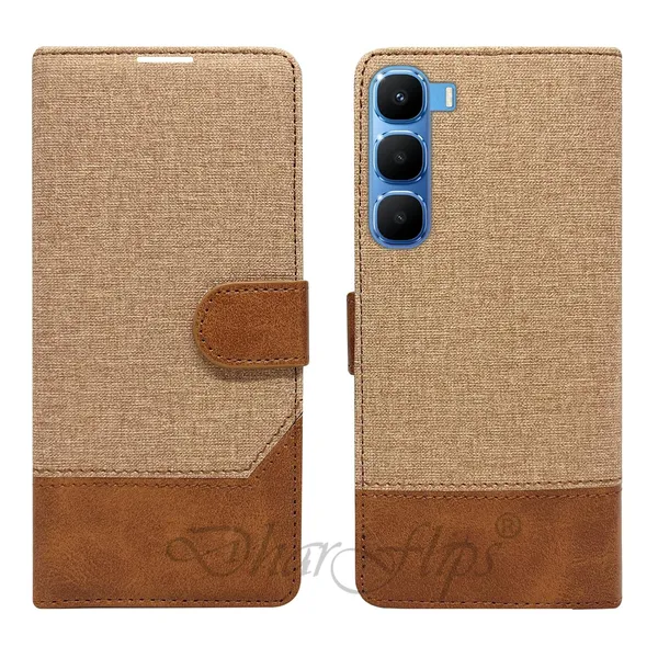 Khadi_Yellow_Flip_Cover_for_Infinix_Hot_60_5G+|_Leather_Finish|Shock_Proof|Magnetic_Clouser_Compatible_with_Infinix_Hot_60_5G+_(Yellow)