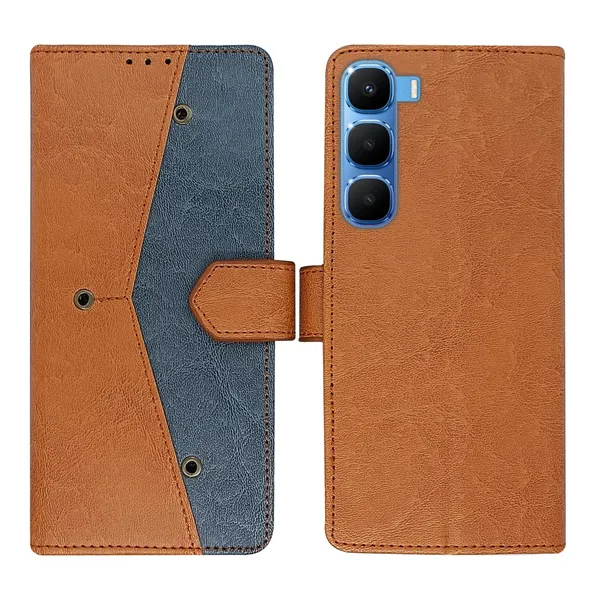 Kite_Brown_Flip_Cover_for_Infinix_Hot_60_5G+|_Leather_Finish|Shock_Proof|Magnetic_Clouser_Compatible_with_Infinix_Hot_60_5G+_(Brown)