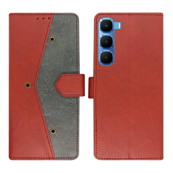 Kite_Red_Flip_Cover_for_Infinix_Hot_60_5G+|_Leather_Finish|Shock_Proof|Magnetic_Clouser_Compatible_with_Infinix_Hot_60_5G+_(Red)