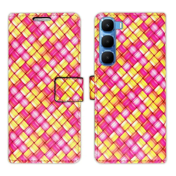 Mat_Pink_Flip_Cover_for_Infinix_Hot_60_5G+|_Leather_Finish|Shock_Proof|Magnetic_Clouser_Compatible_with_Infinix_Hot_60_5G+_(Pink)